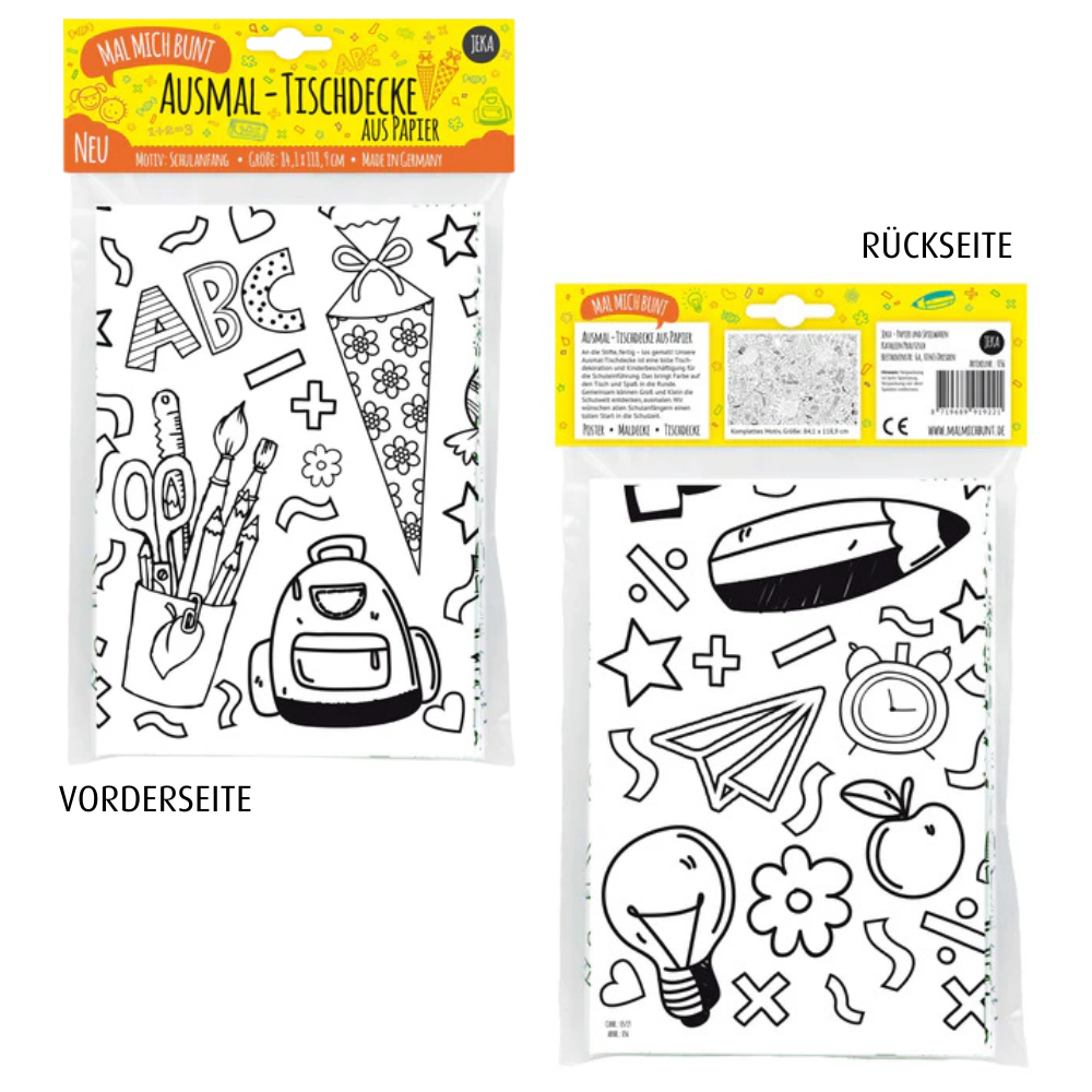 Ausmal-Tischdecke Aus Papier "Schulanfang"