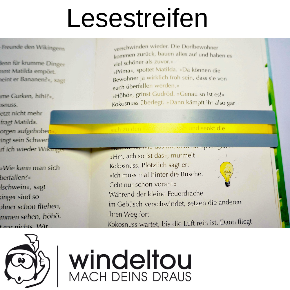 Lesestreifen/Leselineale als Lesehilfe für Kinder