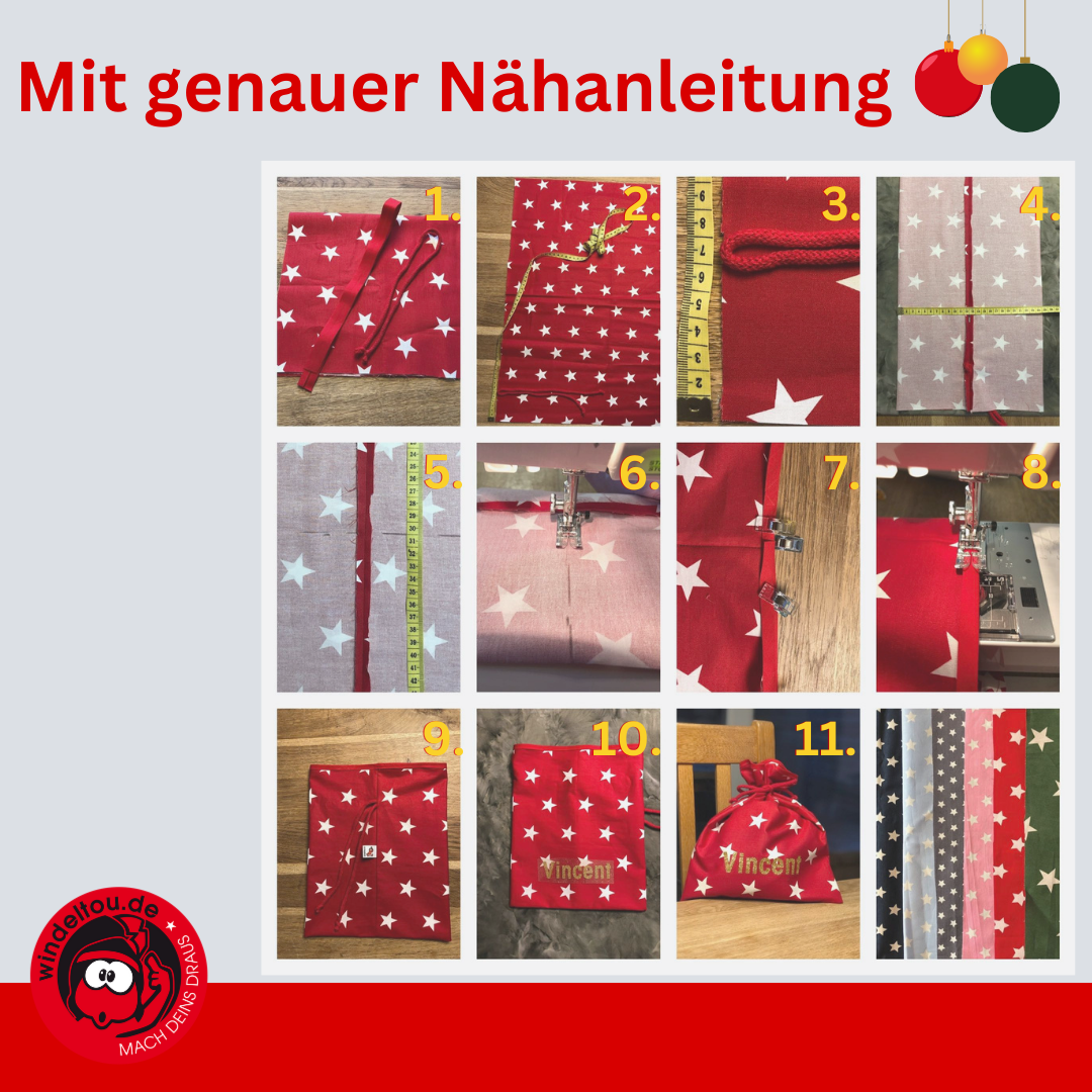 Nähanleitung für Adventskalender aus Stoff