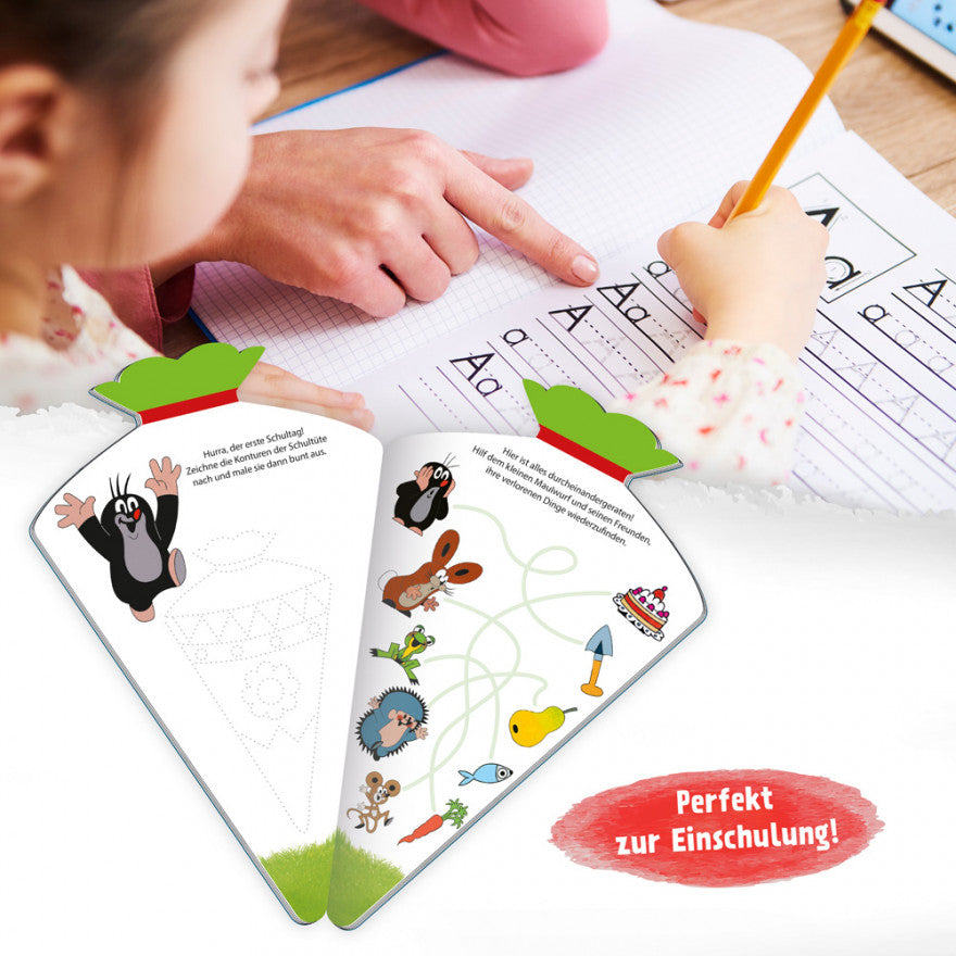 Schulstartbuch Der kleine Maulwurf: Übungsbuch mit Schleife in Form einer Schultüte