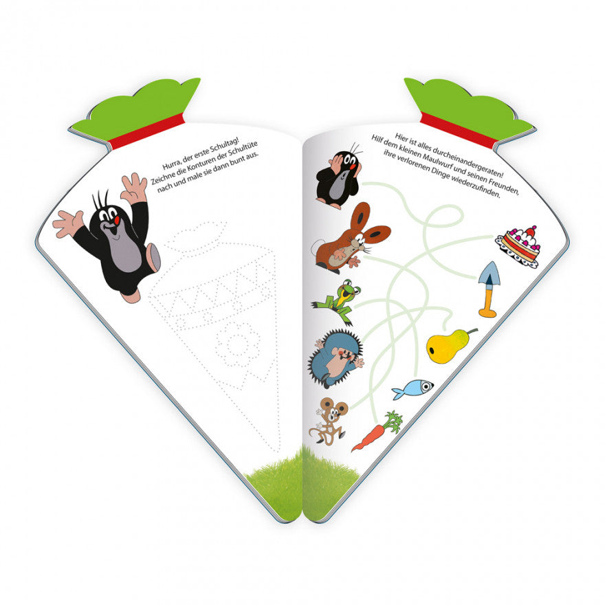 Schulstartbuch Der kleine Maulwurf: Übungsbuch mit Schleife in Form einer Schultüte