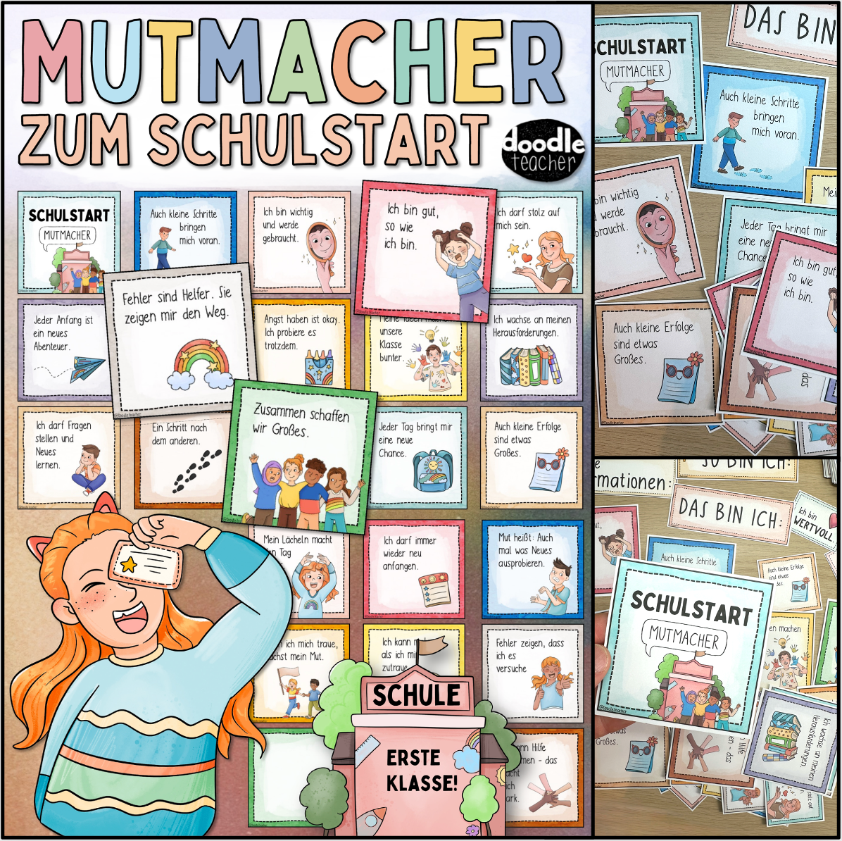 Mut-Sätze für den Schulanfang - ab Klasse 1 / Schulstart (passt zum Buch "Mutmurmeln") Mutmacher