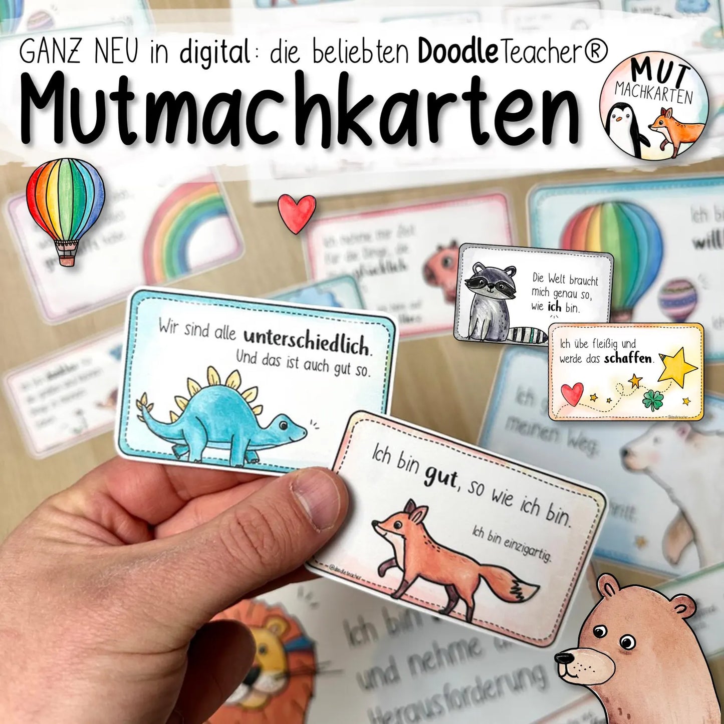 26 Mutmachkarten mit Growth Mindset von Doodleteacher: Schule and zu Hause (PDF)
