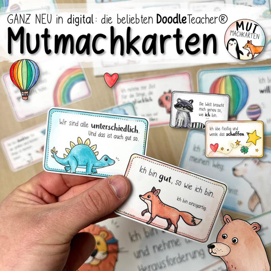 26 Mutmachkarten mit Growth Mindset von Doodleteacher: Schule and zu Hause (PDF)